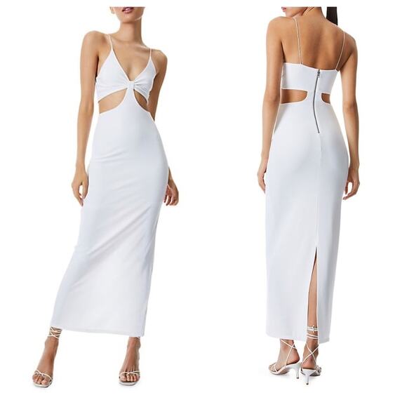 Alice + Olivia Havana Cutout Maxi Dress in White Size 10 NWT Large - Picture 1 of 9